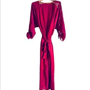 Victoria’s Secret | Vintage Gold Label Red Full Length Robe Kimono size M/L